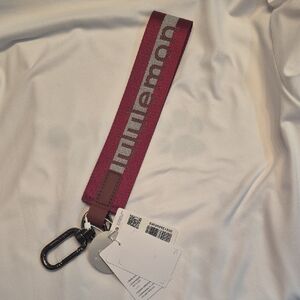 lululemon athletica Burgundy and Silver Woven Wrist Strap with Clip